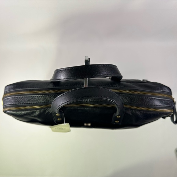 NEW Men’s Fossill HaskellBlack Leather Men's Briefcase/Laptop Bag - Picture 9 of 16